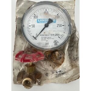 Lansdale Fire Protection Air Water Pressure Gauge 300 PSI Kit with Brass Valve